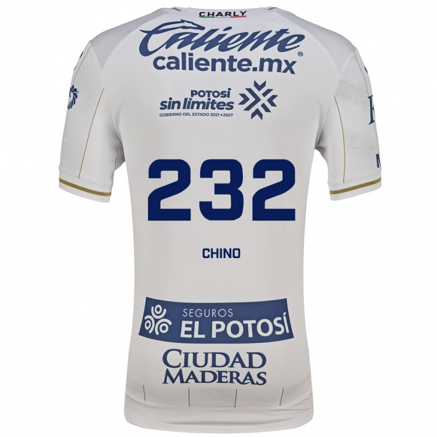 ילדים כדורגל Luis Chino #232 לבן כחול הרחק ג'רזי 2026/27