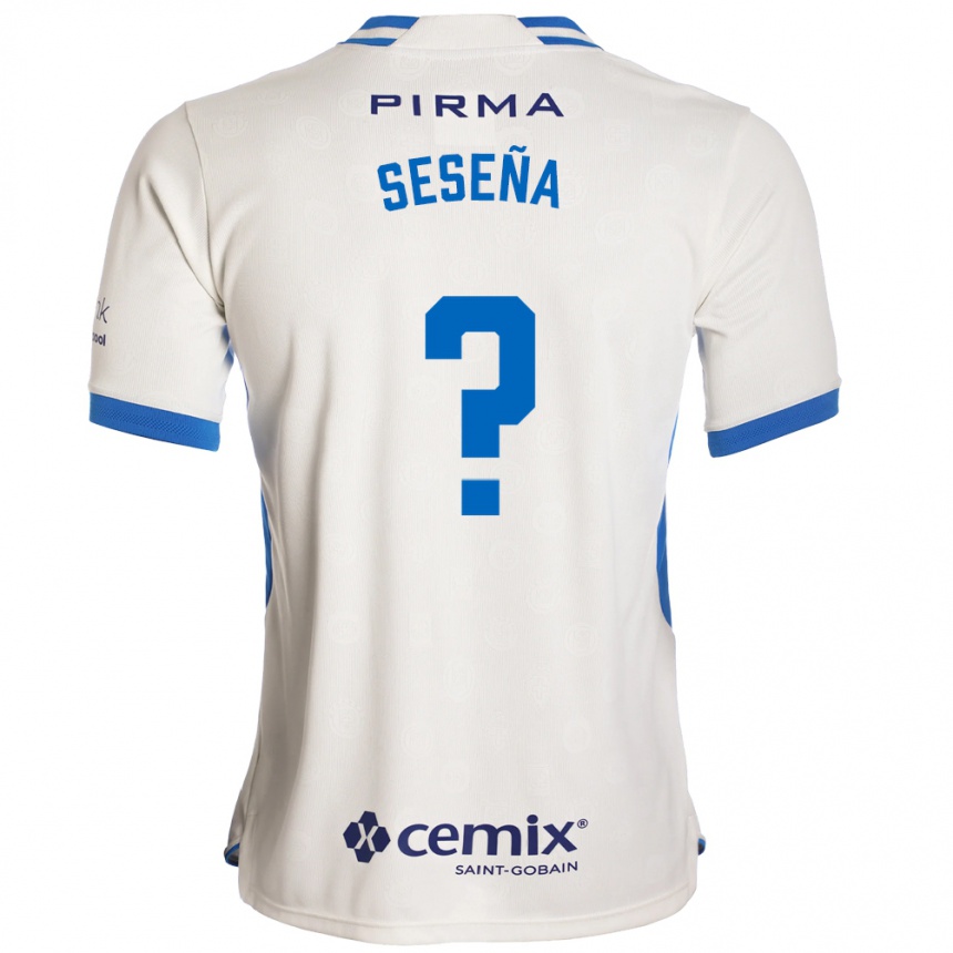 ילדים כדורגל Miguel Seseña #0 לבן כחול אדום הרחק ג'רזי 2026/27