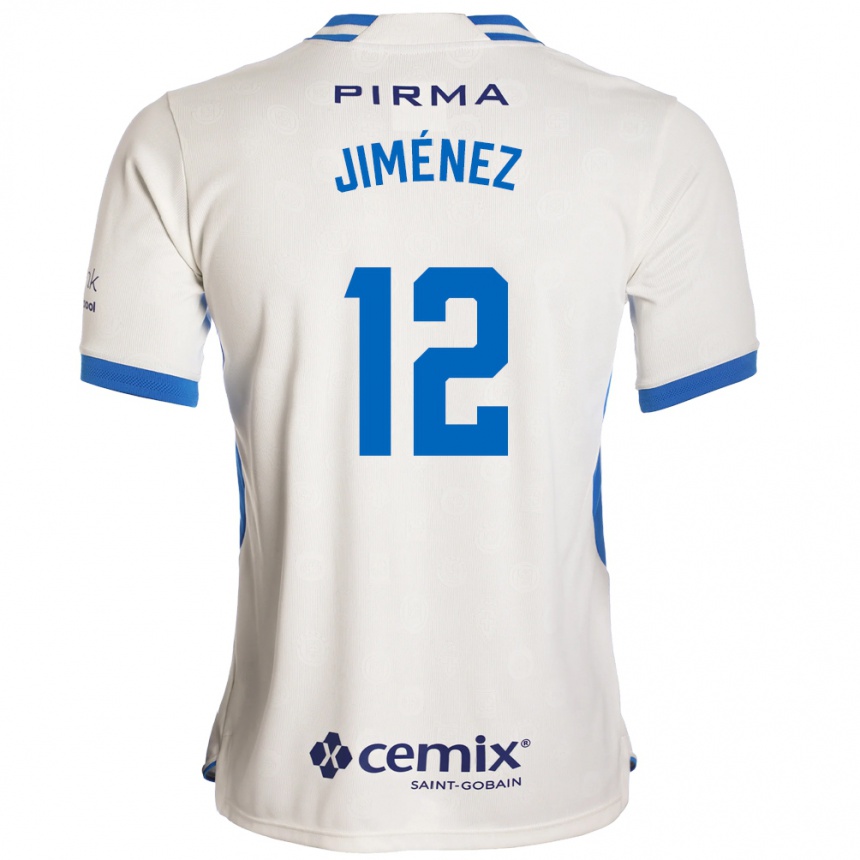 ילדים כדורגל Luis Jiménez #12 לבן כחול אדום הרחק ג'רזי 2026/27