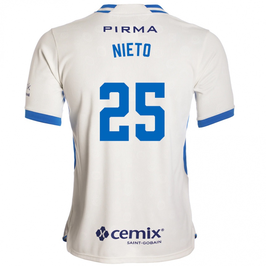 ילדים כדורגל נאצידיאלי נייטו #25 לבן כחול אדום הרחק ג'רזי 2026/27