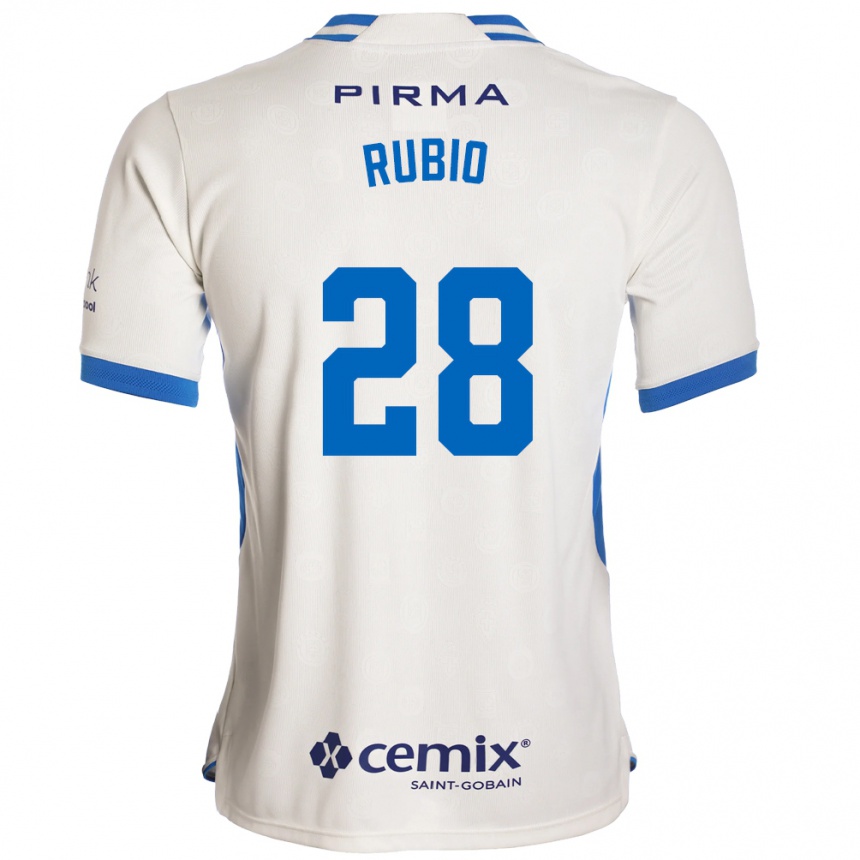 ילדים כדורגל Raymundo Rubio #28 לבן כחול אדום הרחק ג'רזי 2026/27