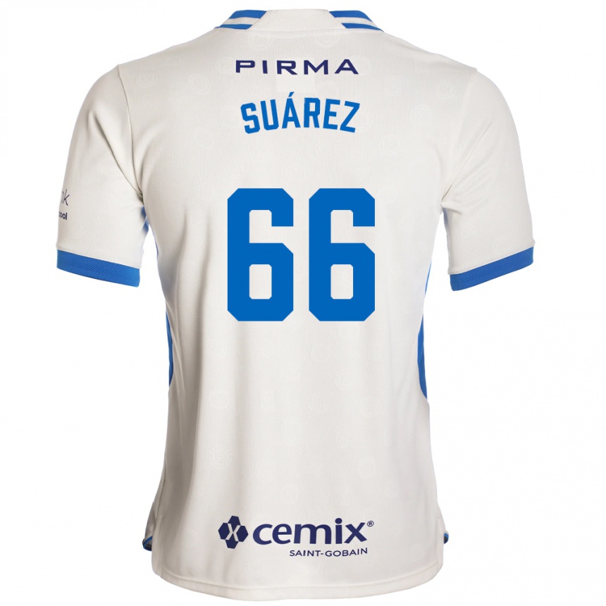 ילדים כדורגל Javier Suárez #66 לבן כחול אדום הרחק ג'רזי 2026/27