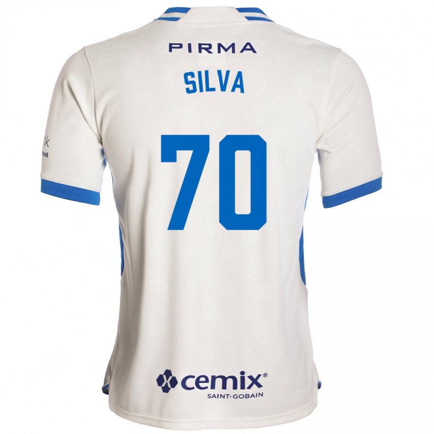 ילדים כדורגל Iván Silva #70 לבן כחול אדום הרחק ג'רזי 2026/27 ילדים כדורגל Iván Silva #70 לבן כחול אדום הרחק ג'רזי 2026/27