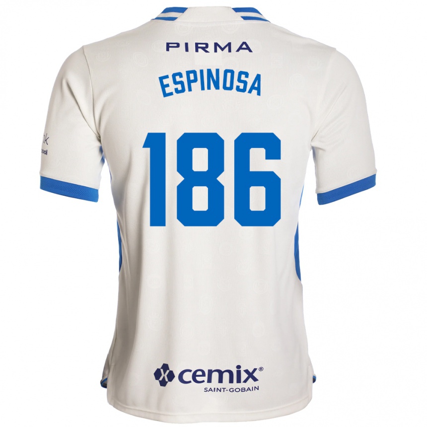 ילדים כדורגל Brandón Espinosa #186 לבן כחול אדום הרחק ג'רזי 2026/27