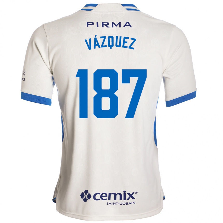 ילדים כדורגל Cristian Vázquez #187 לבן כחול אדום הרחק ג'רזי 2026/27