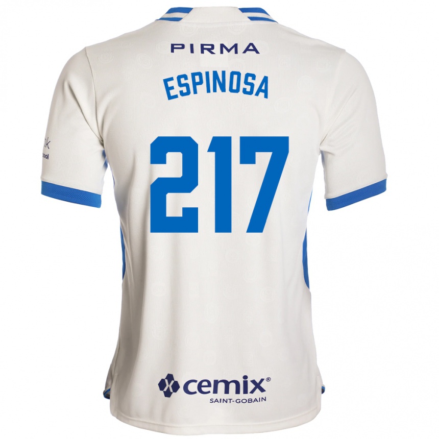 ילדים כדורגל Samuel Espinosa #217 לבן כחול אדום הרחק ג'רזי 2026/27