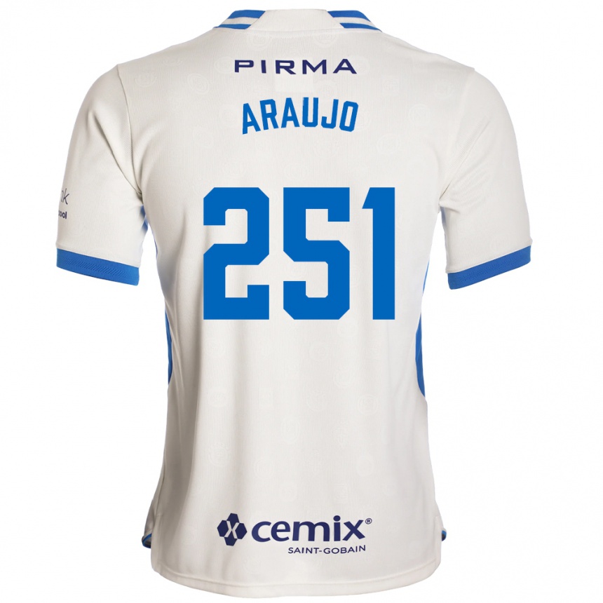 ילדים כדורגל Francisco Araujo #251 לבן כחול אדום הרחק ג'רזי 2026/27