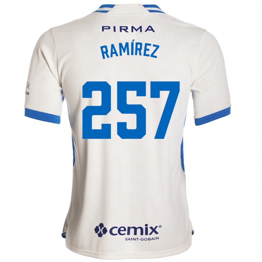 ילדים כדורגל Jacobo Ramírez #257 לבן כחול אדום הרחק ג'רזי 2026/27