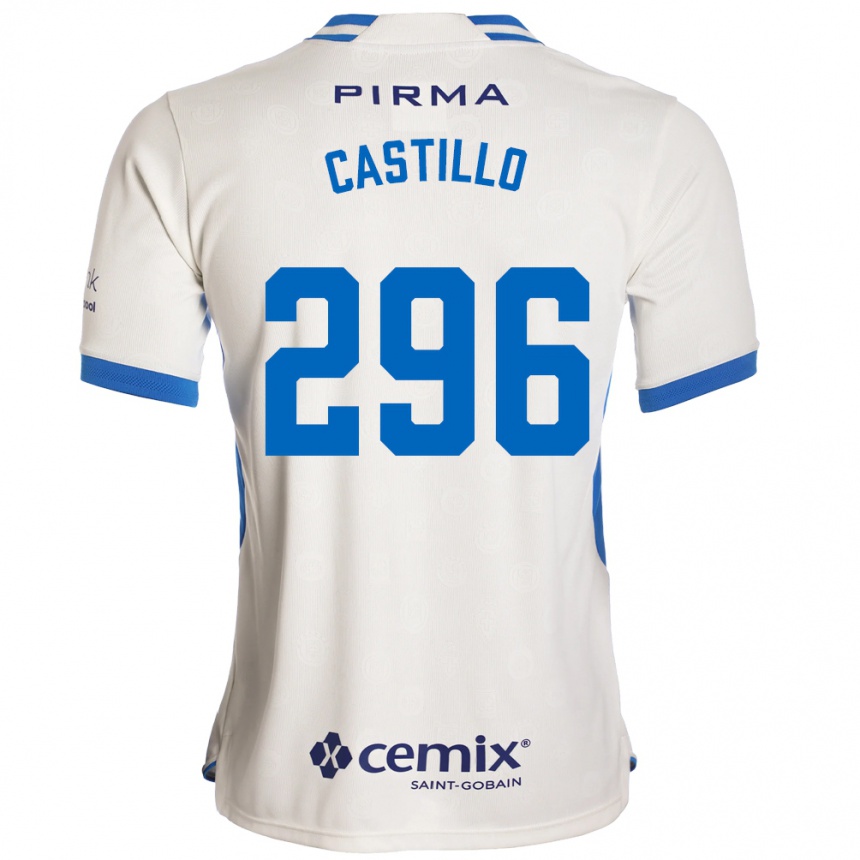 ילדים כדורגל Eduardo Castillo #296 לבן כחול אדום הרחק ג'רזי 2026/27