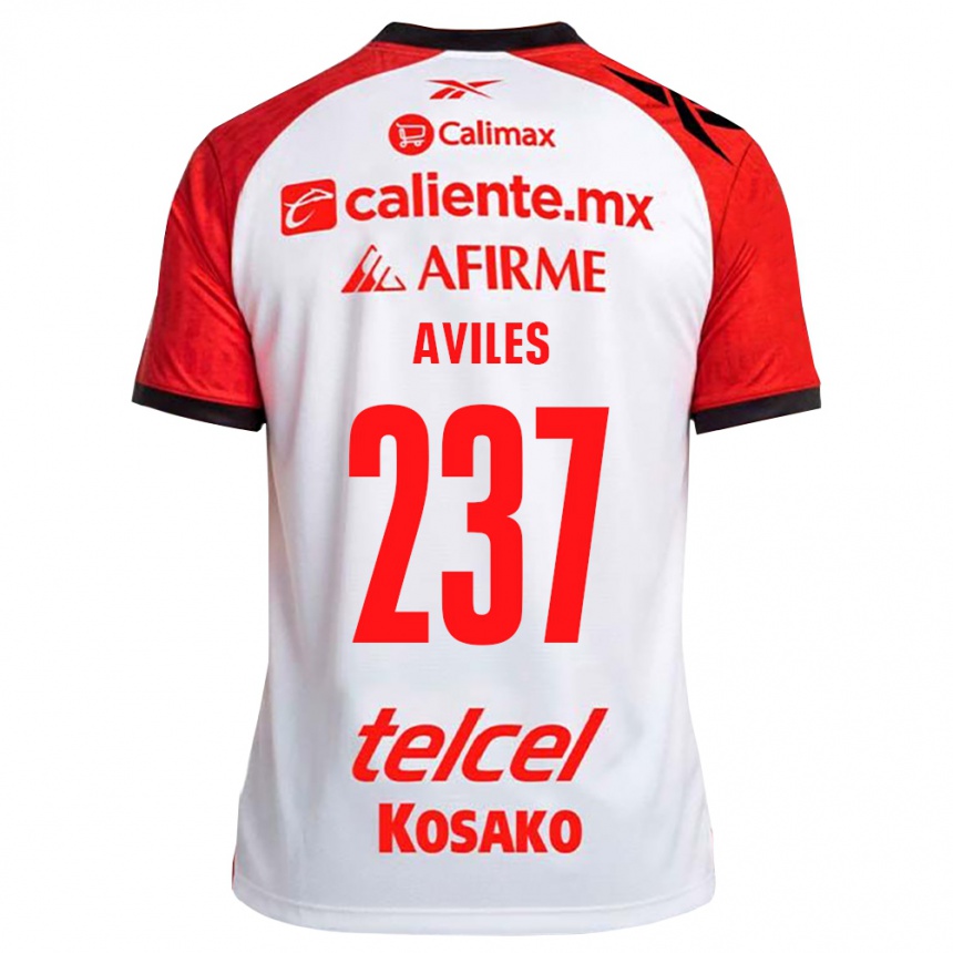 ילדים כדורגל Emiliano Aviles #237 לבן שחור אדום הרחק ג'רזי 2026/27