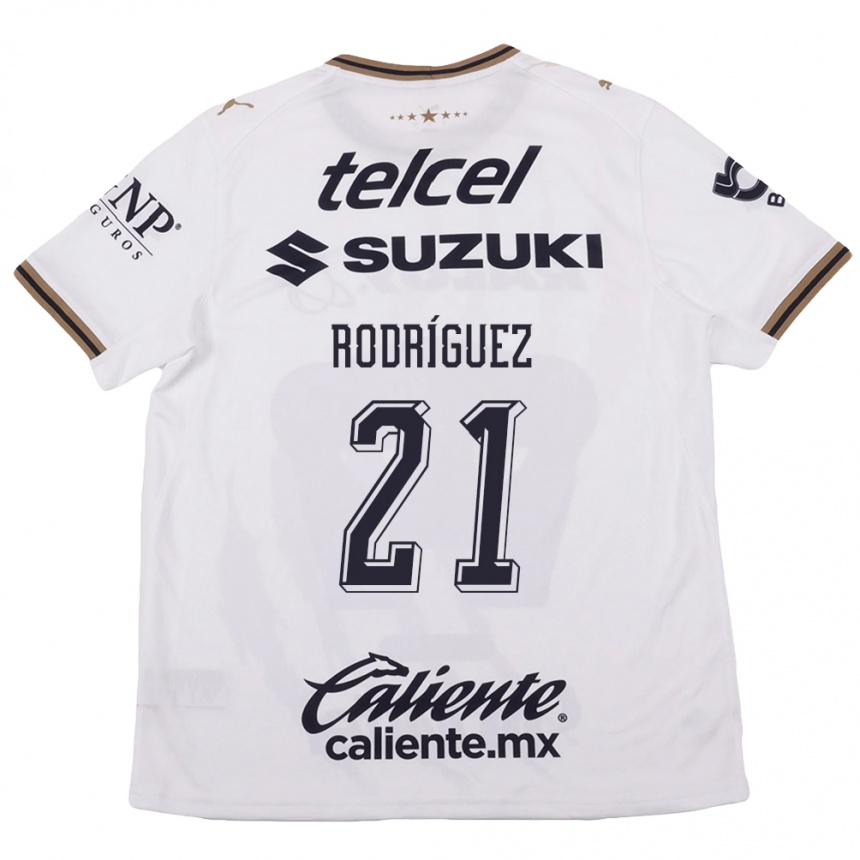 ילדים כדורגל Michell Rodríguez #21 לבן שחור חום הרחק ג'רזי 2026/27