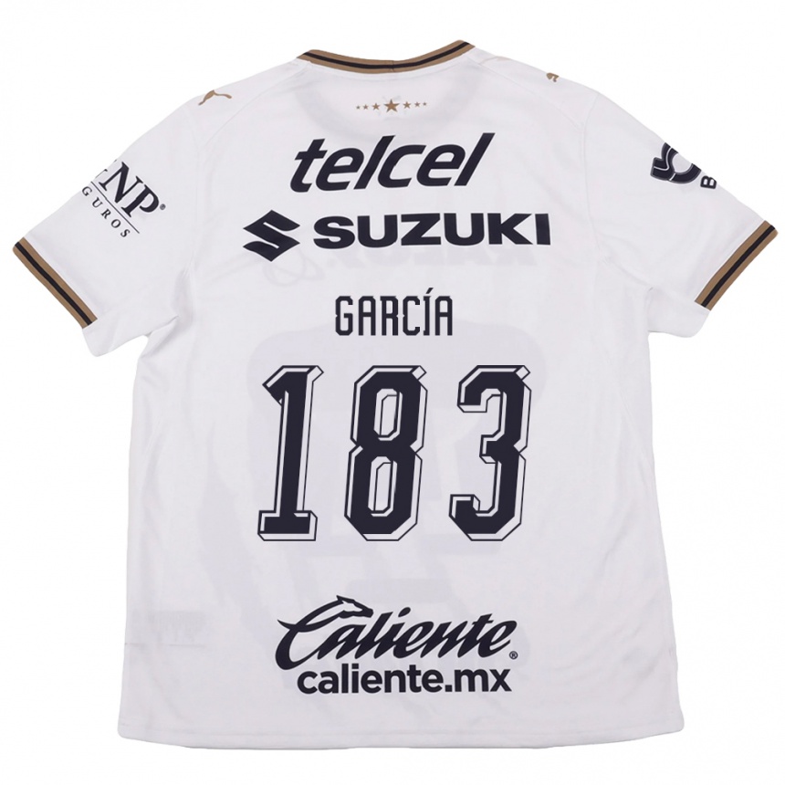 ילדים כדורגל Carlos García #183 לבן שחור חום הרחק ג'רזי 2026/27