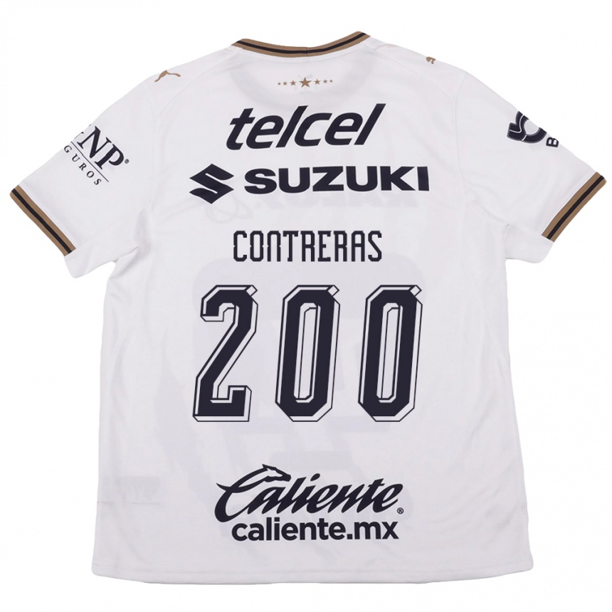 ילדים כדורגל Diego Contreras #200 לבן שחור חום הרחק ג'רזי 2026/27