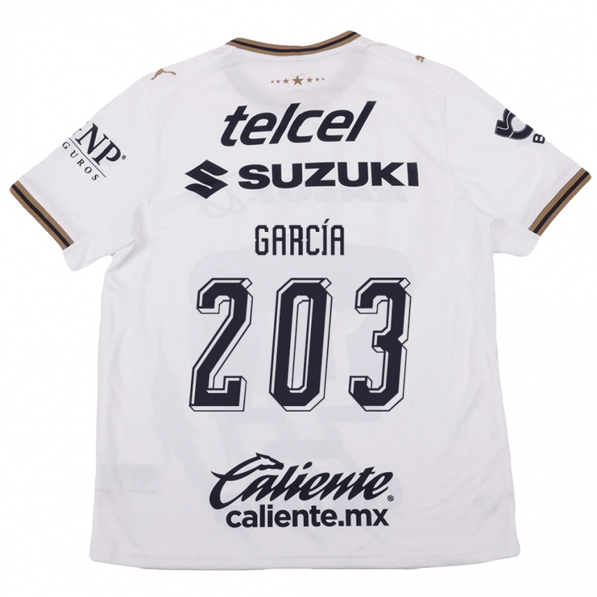 ילדים כדורגל Stanley García #203 לבן שחור חום הרחק ג'רזי 2026/27