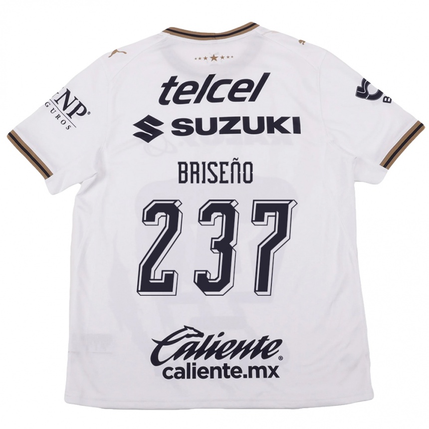 ילדים כדורגל Juan Briseño #237 לבן שחור חום הרחק ג'רזי 2026/27