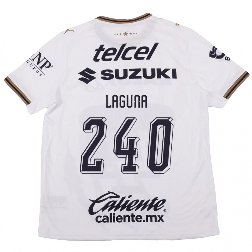 ילדים כדורגל Diego Laguna #240 לבן שחור חום הרחק ג'רזי 2026/27