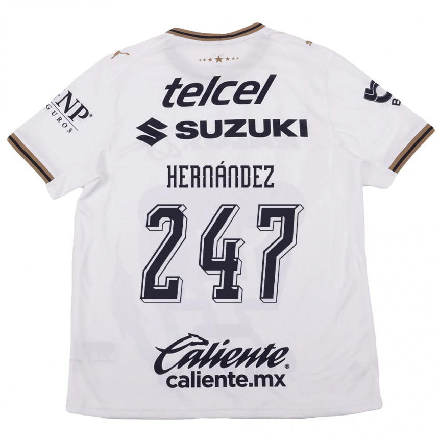 ילדים כדורגל Oswaldo Hernández #247 לבן שחור חום הרחק ג'רזי 2026/27