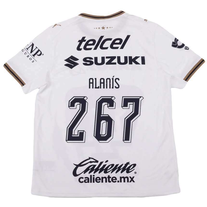 ילדים כדורגל Whittingham Alanís #267 לבן שחור חום הרחק ג'רזי 2026/27