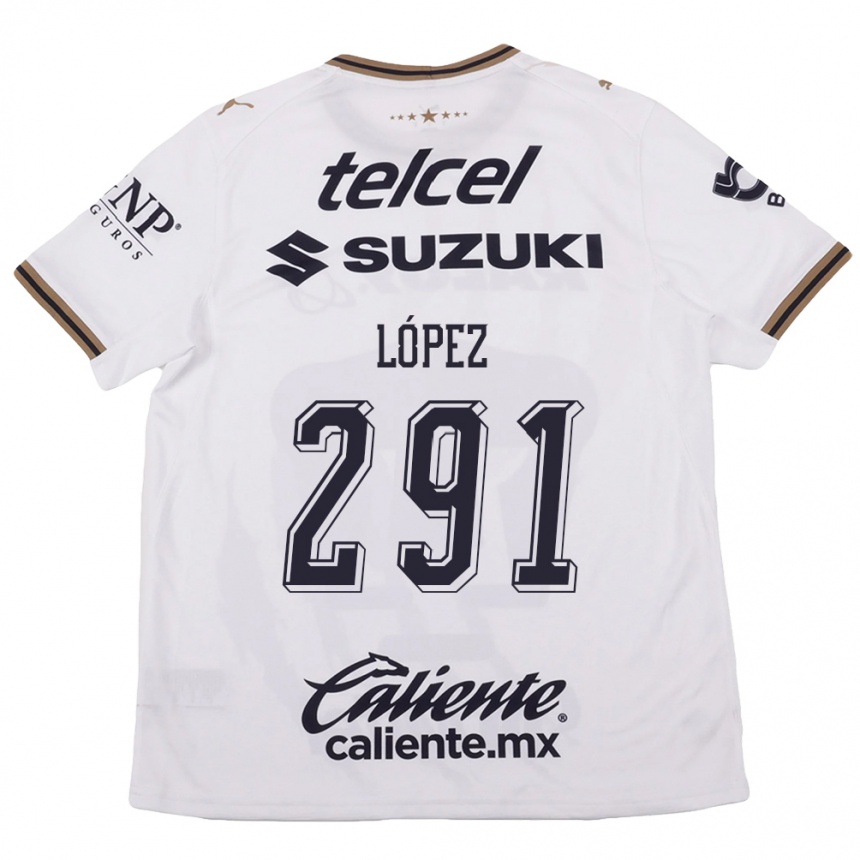ילדים כדורגל Javier López #291 לבן שחור חום הרחק ג'רזי 2026/27