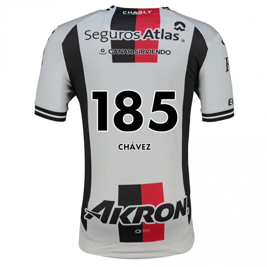 ילדים כדורגל Gael Chávez #185 לבן אדום שחור הרחק ג'רזי 2026/27