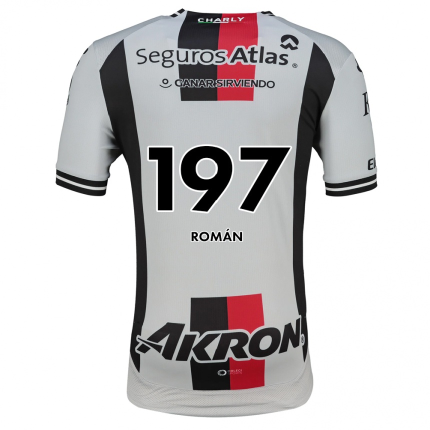 ילדים כדורגל Dominic Román #197 לבן אדום שחור הרחק ג'רזי 2026/27