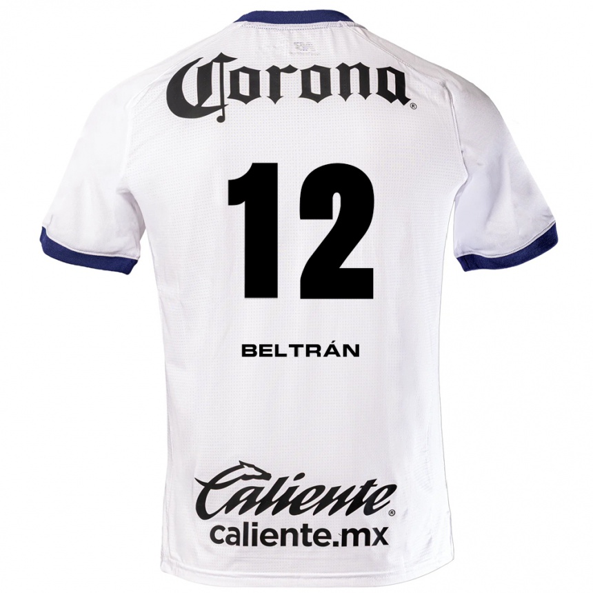 ילדים כדורגל Ronaldo Beltrán #12 לבן כחול שחור הרחק ג'רזי 2026/27