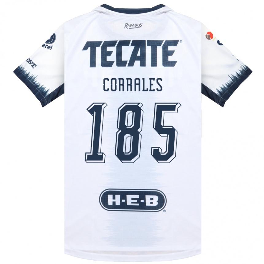 ילדים כדורגל Ángel Corrales #185 לבן כחול דיו אדום הרחק ג'רזי 2026/27