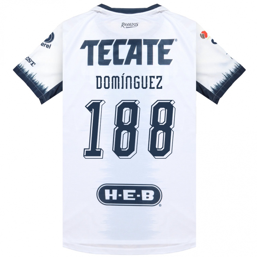 ילדים כדורגל Joel Domínguez #188 לבן כחול דיו אדום הרחק ג'רזי 2026/27