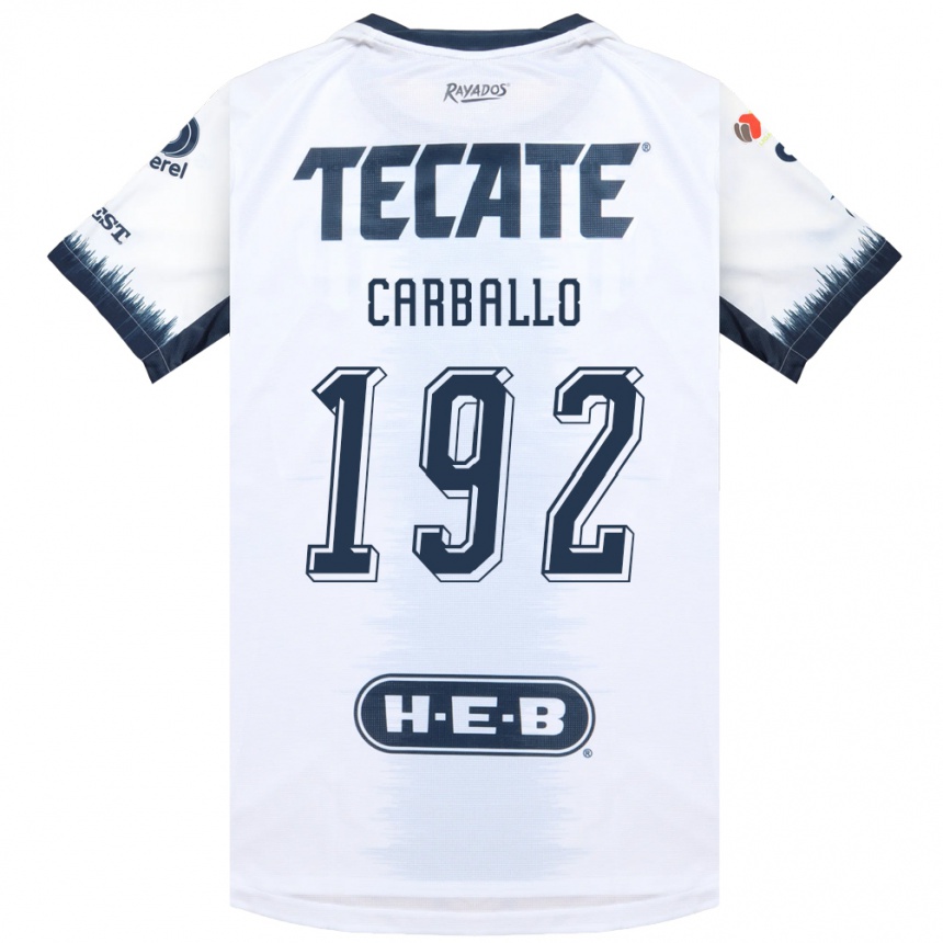 ילדים כדורגל Erick Carballo #192 לבן כחול דיו אדום הרחק ג'רזי 2026/27