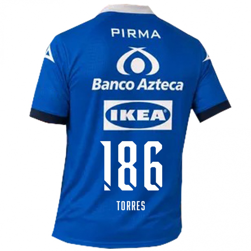 ילדים כדורגל Cristopher Torres #186 כחול לבן הרחק ג'רזי 2026/27