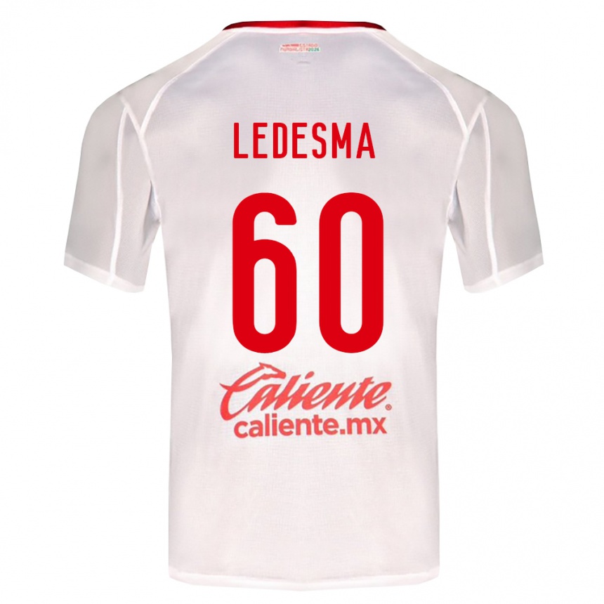 ילדים כדורגל Luis Ledesma #60 לבן ירוק אדום הרחק ג'רזי 2026/27