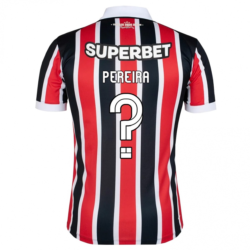 ילדים כדורגל Nicolas Pereira #0 אדום לבן שחור הרחק ג'רזי 2026/27