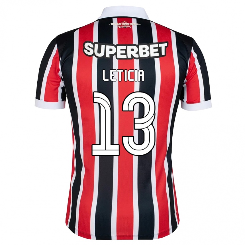 ילדים כדורגל Leticia #13 אדום לבן שחור הרחק ג'רזי 2026/27