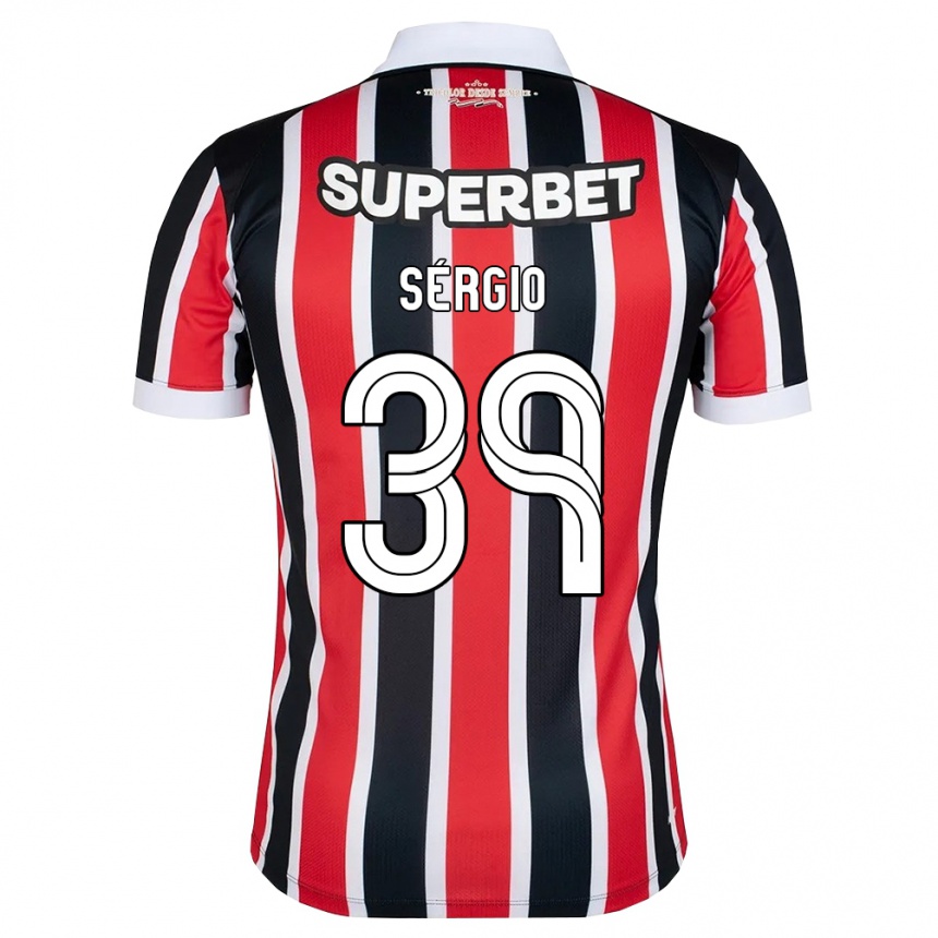 ילדים כדורגל Paulo Sérgio #39 אדום לבן שחור הרחק ג'רזי 2026/27