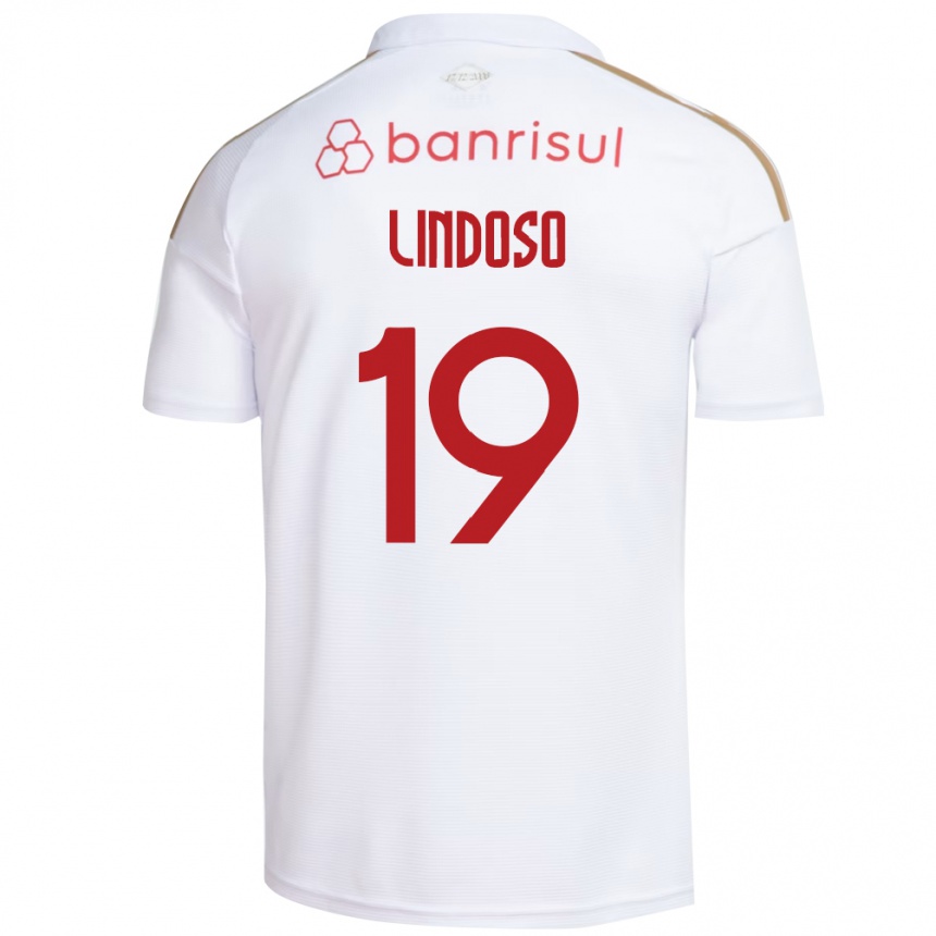 ילדים כדורגל Rodrigo Lindoso #19 אדום לבן הרחק ג'רזי 2026/27