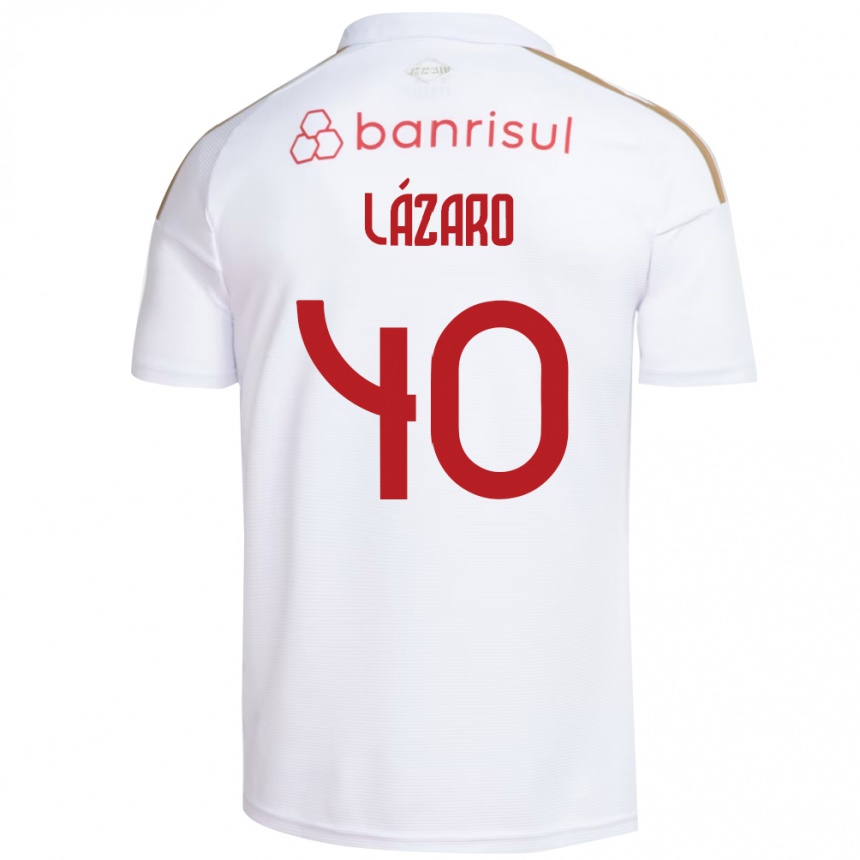 ילדים כדורגל Lázaro #40 אדום לבן הרחק ג'רזי 2026/27 ילדים כדורגל Lázaro #40 אדום לבן הרחק ג'רזי 2026/27