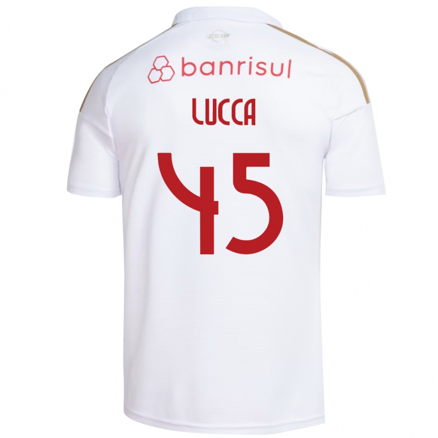 ילדים כדורגל Lucca #45 אדום לבן הרחק ג'רזי 2026/27 ילדים כדורגל Lucca #45 אדום לבן הרחק ג'רזי 2026/27