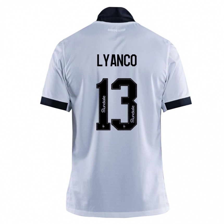 ילדים כדורגל Lyanco #13 שחור לבן הרחק ג'רזי 2026/27