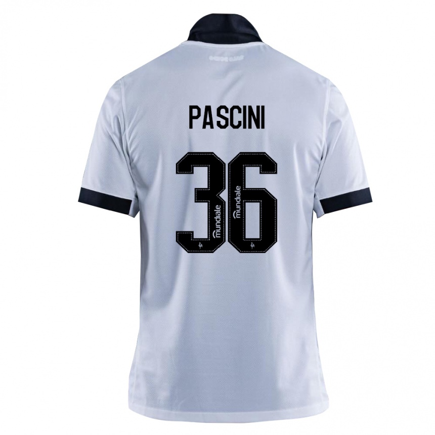 ילדים כדורגל Kauã Pascini #36 שחור לבן הרחק ג'רזי 2026/27