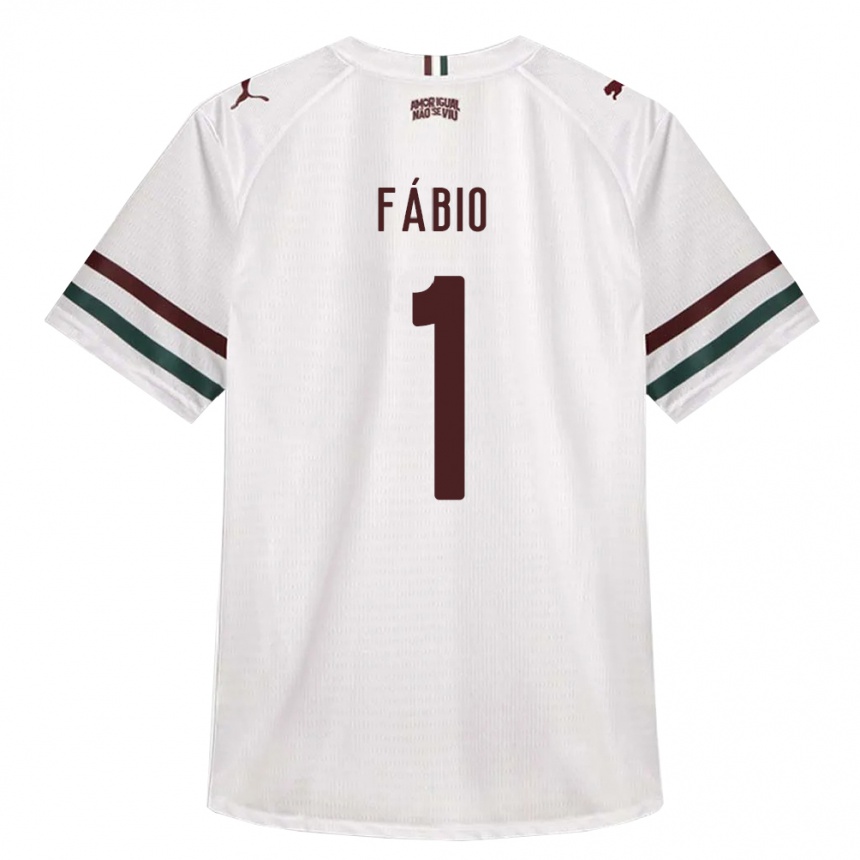ילדים כדורגל Fábio #1 לבן ירוק בורדו הרחק ג'רזי 2026/27