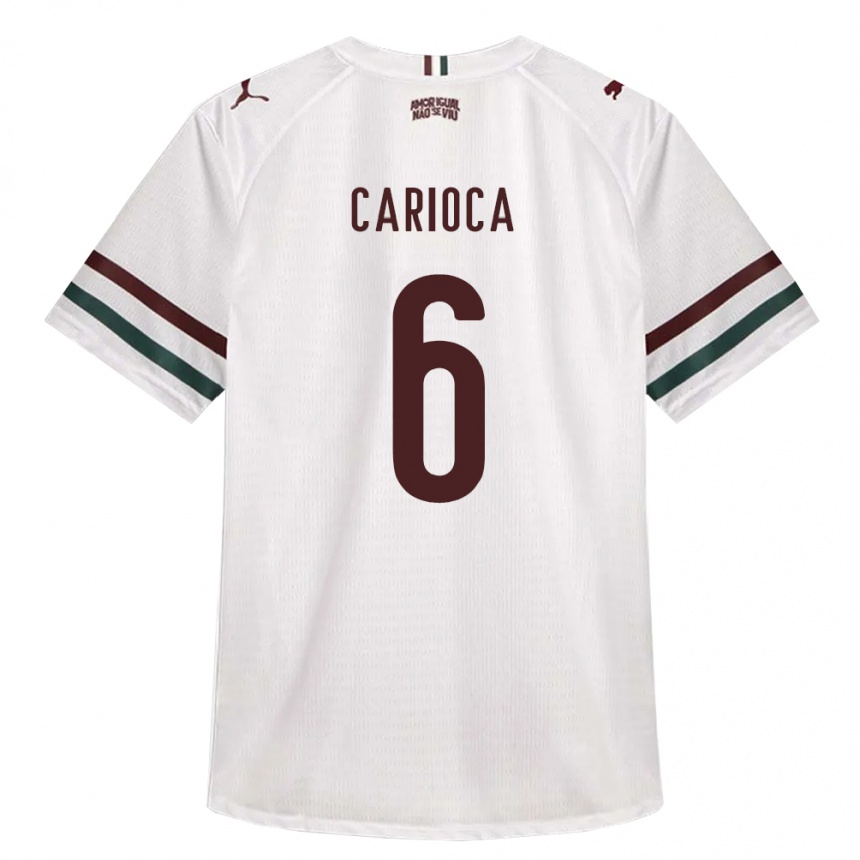 ילדים כדורגל Gabriel Carioca #6 לבן ירוק בורדו הרחק ג'רזי 2026/27