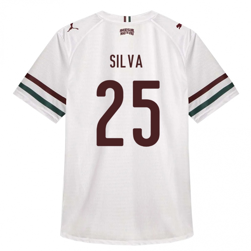 ילדים כדורגל Julia Silva #25 לבן ירוק בורדו הרחק ג'רזי 2026/27