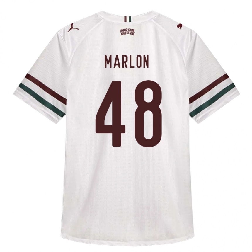 ילדים כדורגל Marlon #48 לבן ירוק בורדו הרחק ג'רזי 2026/27