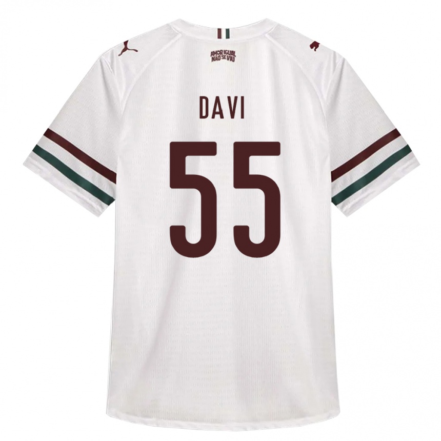 ילדים כדורגל Wallace Davi #55 לבן ירוק בורדו הרחק ג'רזי 2026/27