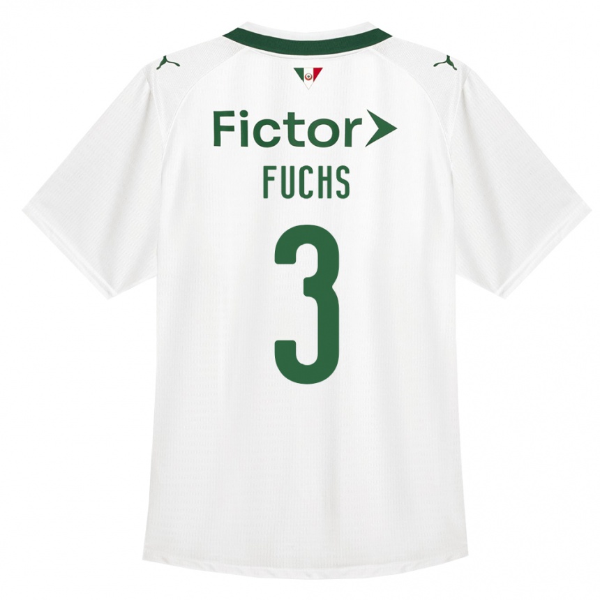 ילדים כדורגל Bruno Fuchs #3 ירוק לבן הרחק ג'רזי 2026/27