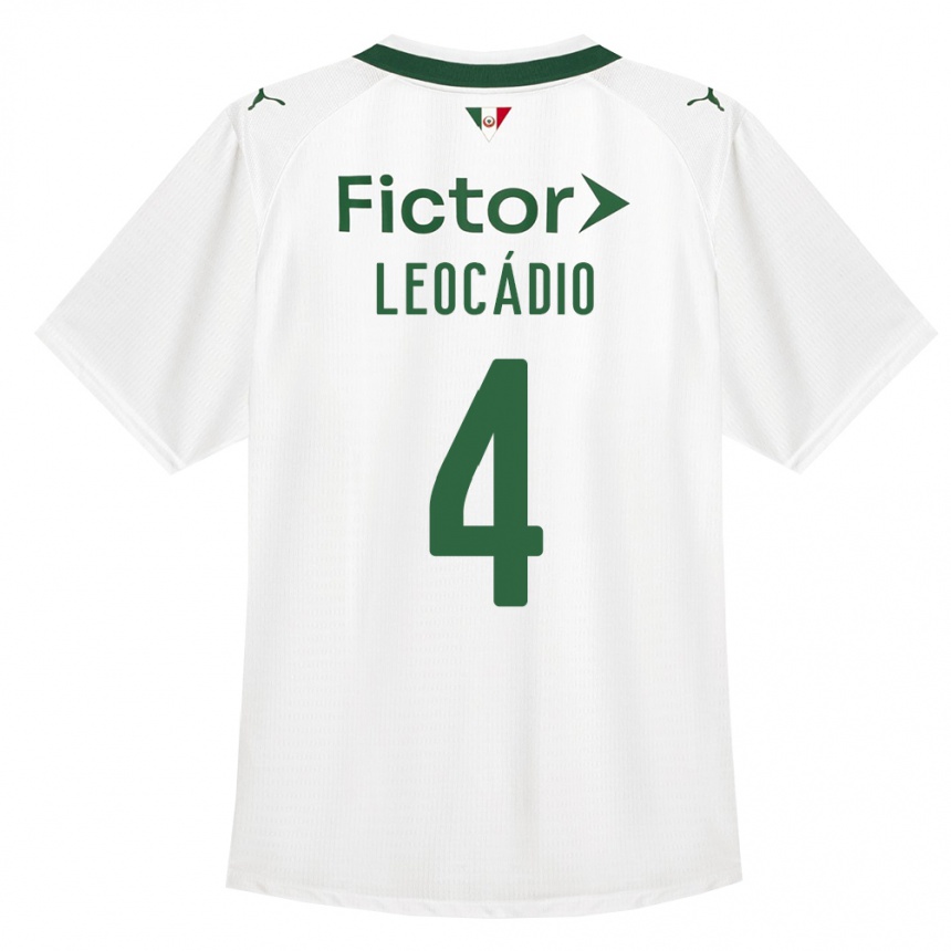 ילדים כדורגל Isaac Leocádio #4 ירוק לבן הרחק ג'רזי 2026/27