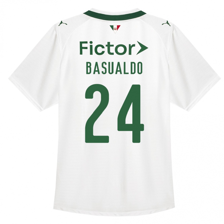 ילדים כדורגל Luis Basualdo #24 ירוק לבן הרחק ג'רזי 2026/27