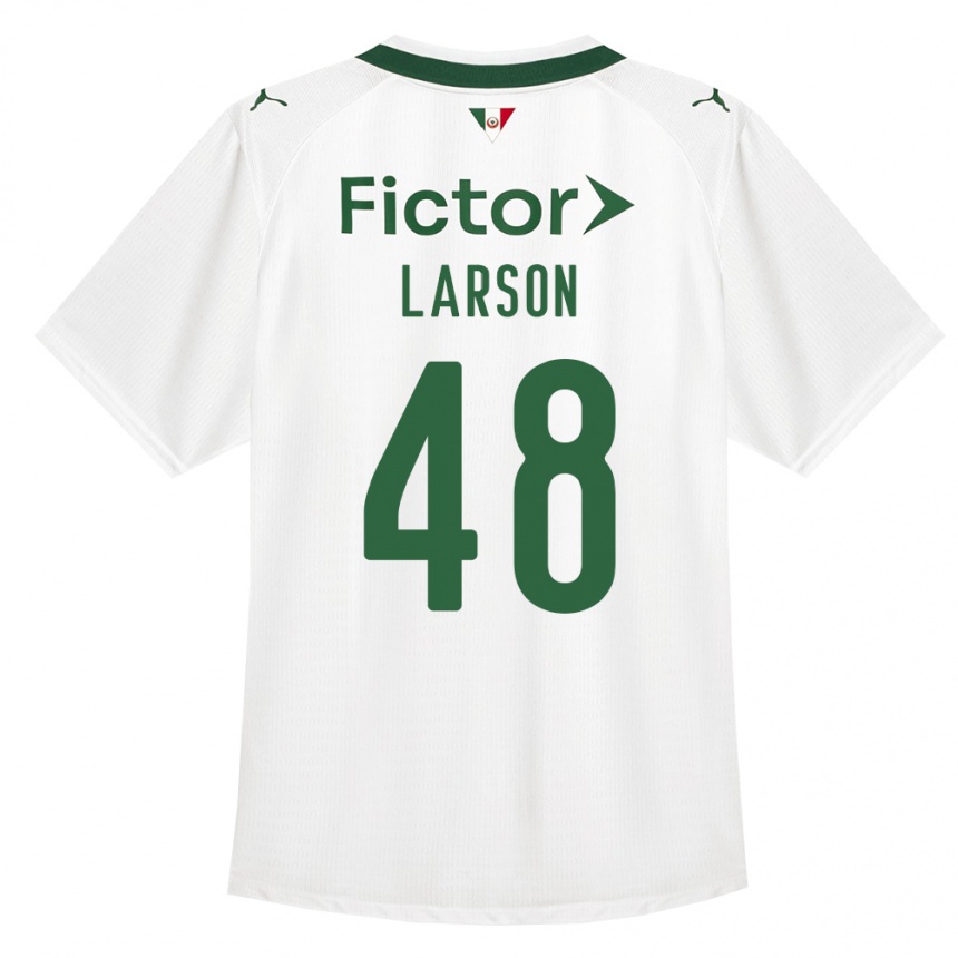 ילדים כדורגל Larson #48 ירוק לבן הרחק ג'רזי 2026/27