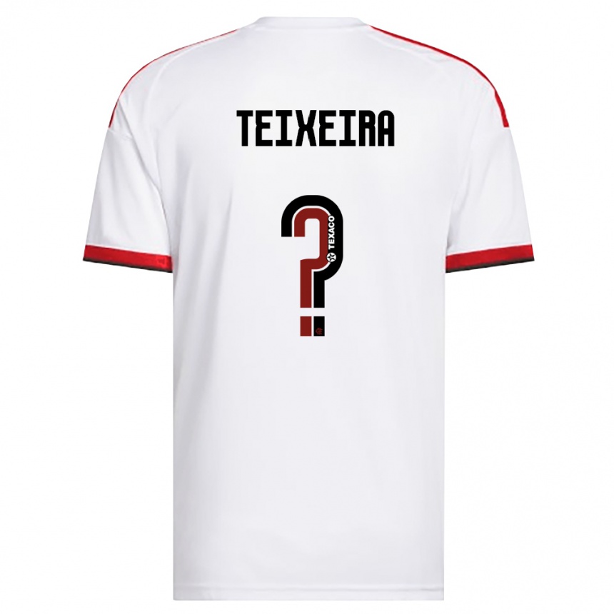 ילדים כדורגל Mateus Teixeira #0 לבן אדום שחור הרחק ג'רזי 2026/27