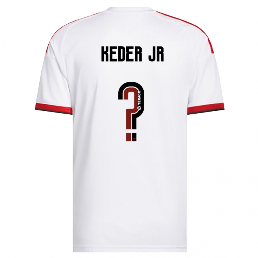 ילדים כדורגל Keder Jr #0 לבן אדום שחור הרחק ג'רזי 2026/27